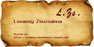 Lovassy Zsuzsanna névjegykártya